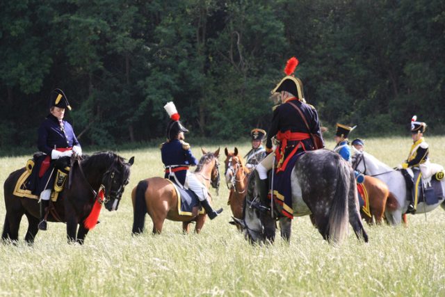 Senior soldiers at the historical Battle of Waterloo re-enactment. Waterloo, Belgium – June 18,2011.