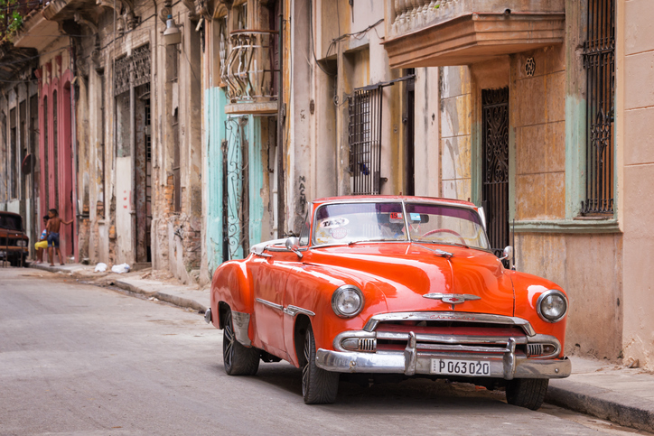 Chevrolet in a street in Old Havana, Cuba, April 17, 2016.
