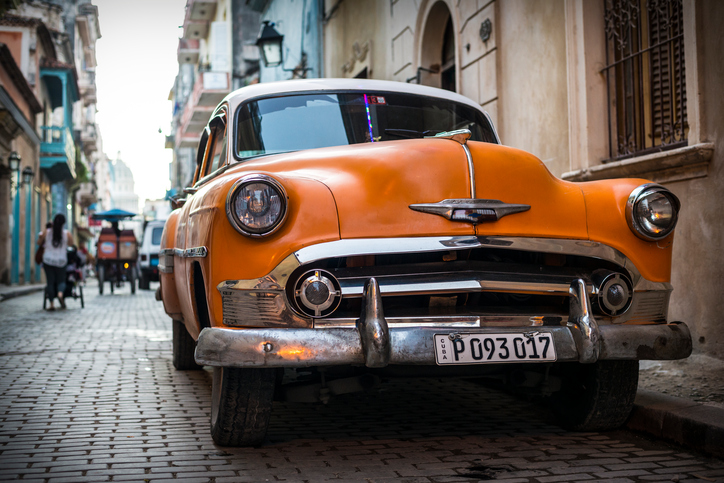 In historic Habana Vieja, Cuba, a 1950s  beauty