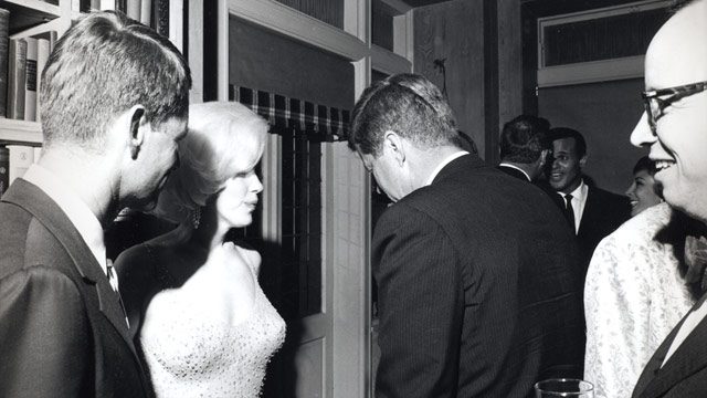 JFK with Robert Kennedy and Marilyn Monroe in 1962.