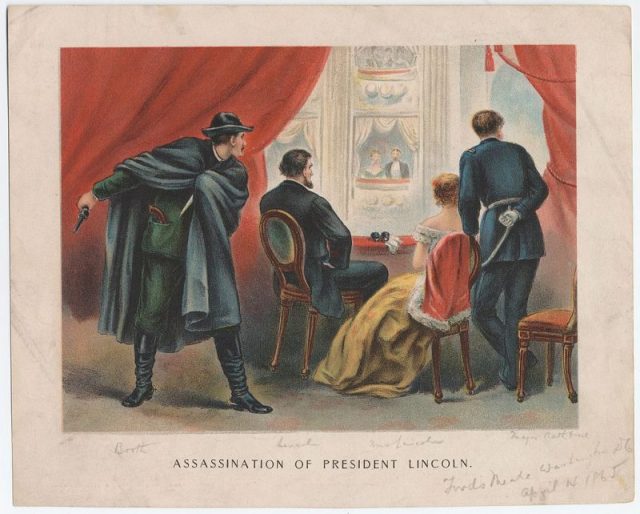 Painting depicting President Lincoln’s assassination.
