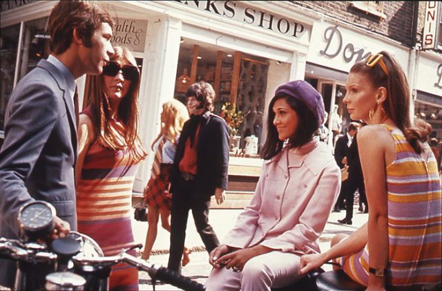 Swinging London, Carnaby Street, c. 1966. The album’s creation coincided with international recognition of London’s role as a cultural capital. According to Philip Norman, Revolver captured the confidence of summer 1966: “It was hot pavements, open windows, King’s Road bistros and England soccer stripes. It was the British accent, once again all-conquering.”