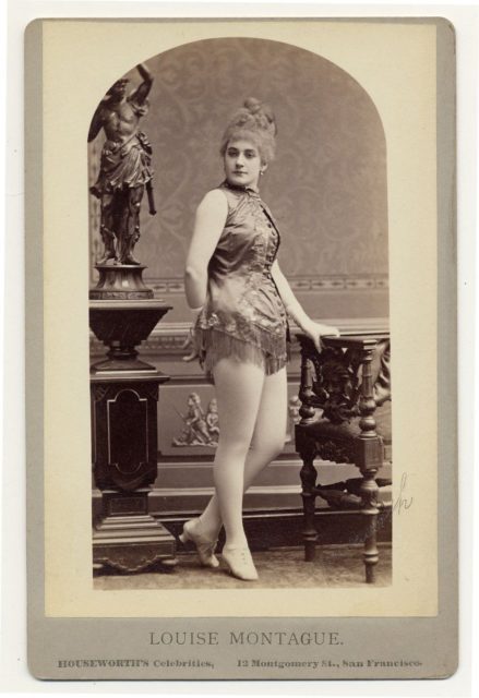 Louise Montague in a mini dress with fringe. Photo by Dr. Charles H. McCaghy Collection