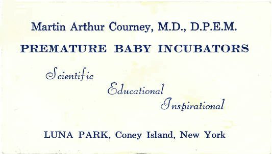 Martin Couney’s business card.
