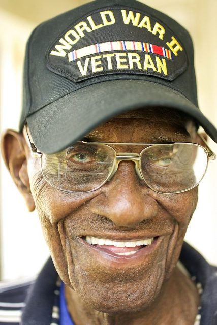 Richard Arvin Overton (born May 11, 1906) is an American supercentenarian who, at age 112 years, is the oldest surviving U.S. war veteran and the oldest living man in the United States. Photo by Jordan Bonardi CC BY-SA 3.0