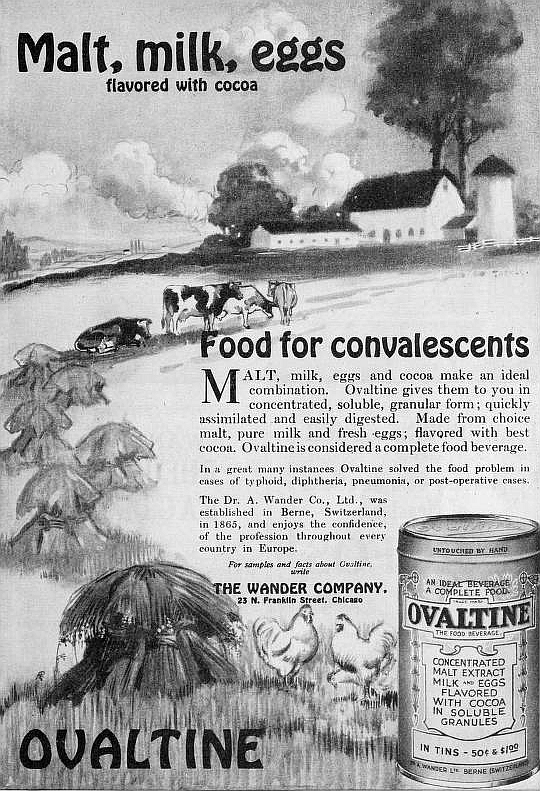 Ovaltine advertisement in a medical journal, 1909