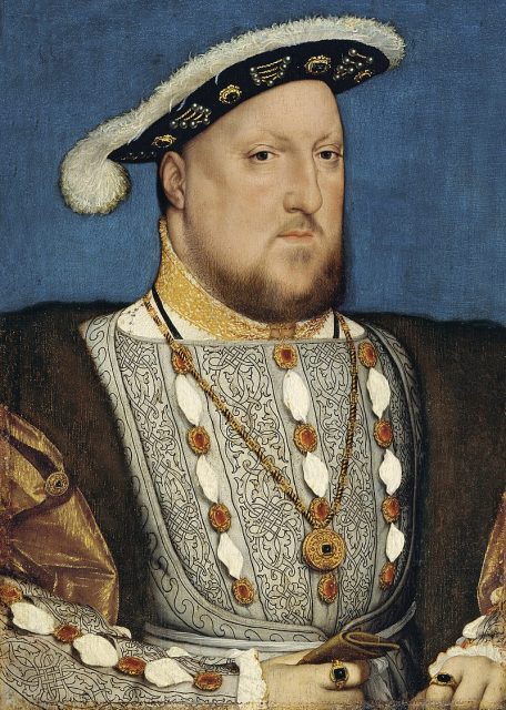Porträtt av Henrik VIII, ca 1536. Olja och tempera på ek, Thyssen-Bornemisza-museet, Madrid.