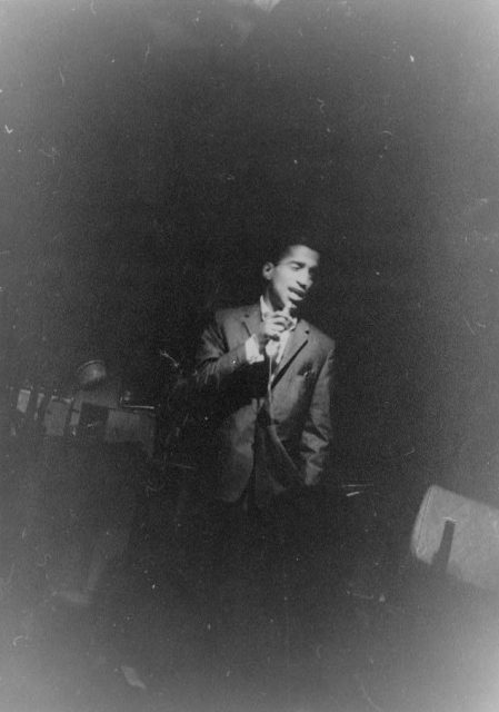 Portrait of Sammy Davis, Jr., at an Urban League benefit at Birdland, 1956 June 10.