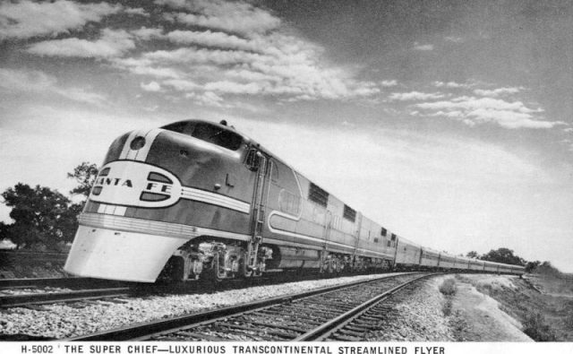 The Super Chief, a luxurious streamliner here pictured in 1938.