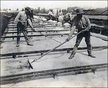 Solar salt workers in Syracuse, New York, c.1900.