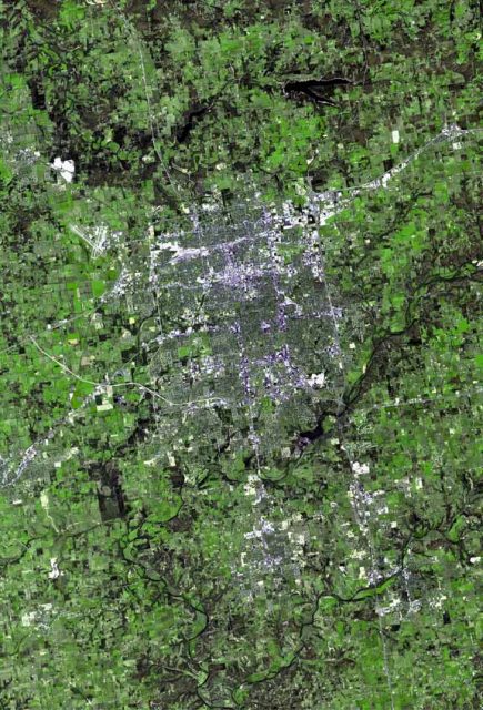 Satellite view of Springfield. Photo by Terraprints CC By 2.5