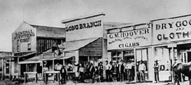 The Long Branch Saloon in Dodge City, Kansas. Built c.1874.