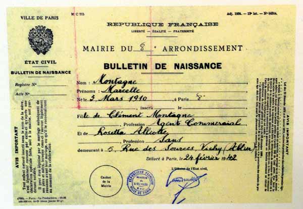The OSS of World War II forged a French identification certificate for ‘Marcelle Montagne,’ an alias of spy Virginia Hall.