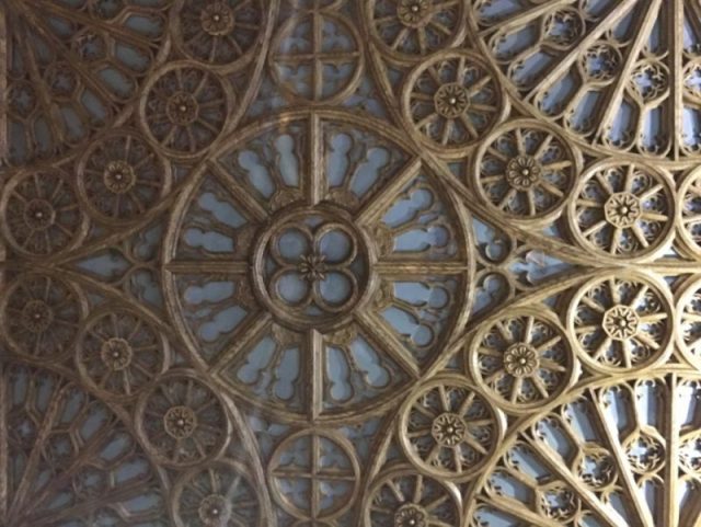 This detail of the elaborate first floor ceiling really is like the inside of a cathedral