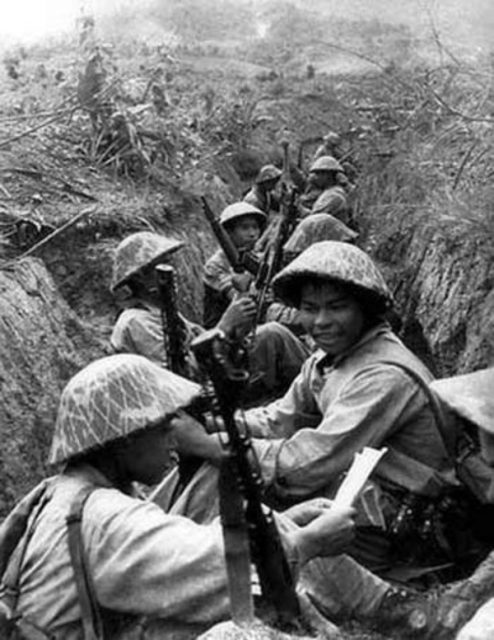 Việt Minh fighters during the battle of Dien Bien Phu.