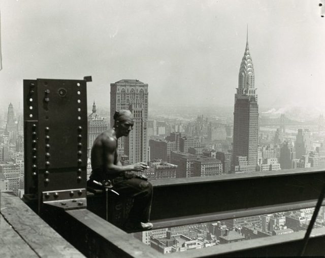 Empire state building, by Lewis Hine.
