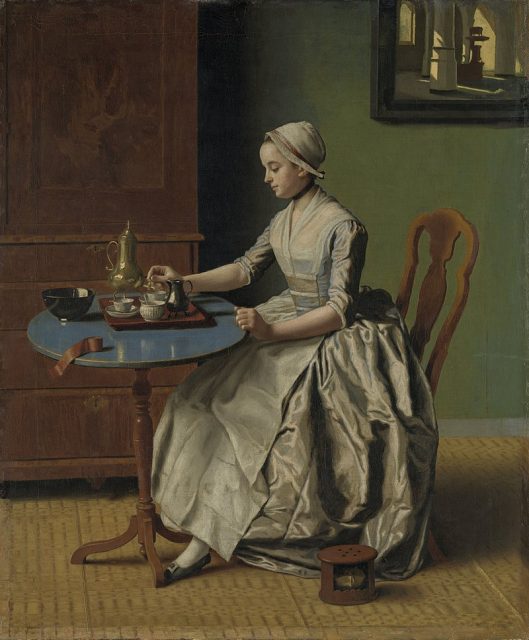 A Lady Pouring Chocolate by Jean-Étienne Liotard (1744).