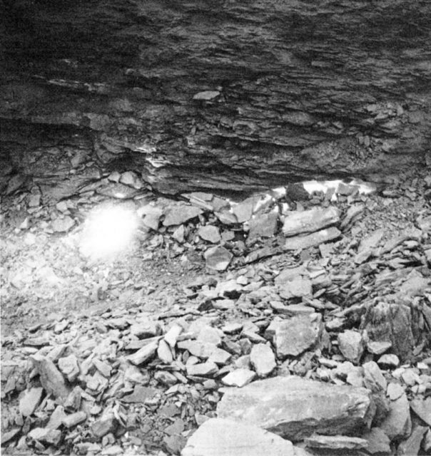 A small part of the Centralia mine fire as it appeared after being exposed during an excavation in 1969.