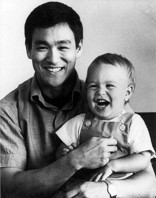 Brandon and his father Bruce Lee c. 1966.