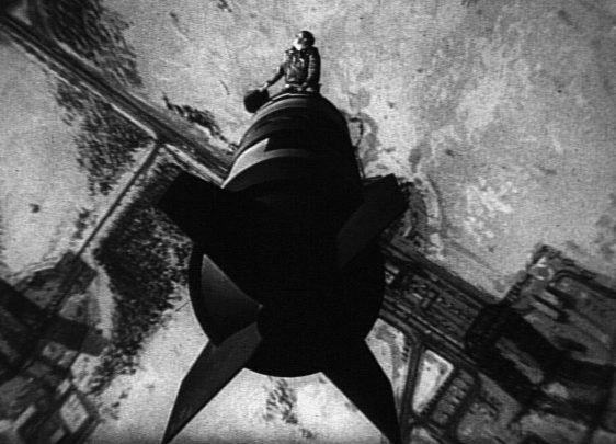 Closing scene of “Dr. Strangelove,” Kubrick’s sardonic fulfillment of a nuclear nightmare.