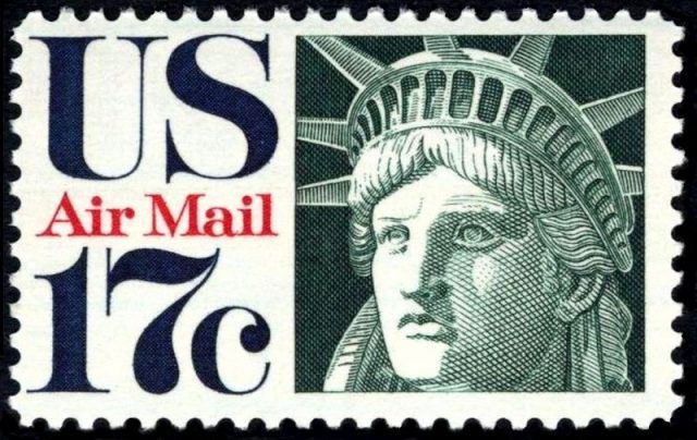 Head of Liberty, U.S. airmail stamp, a 1971 issue.
