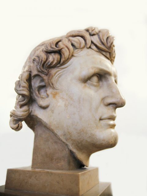 Beautiful marble head of Alexander the great.