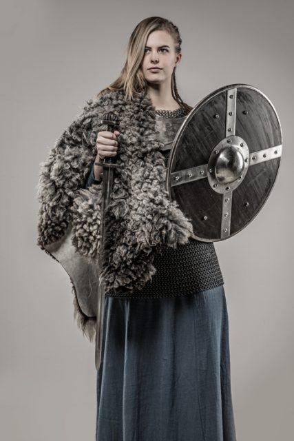Viking shield-maiden – reenactment