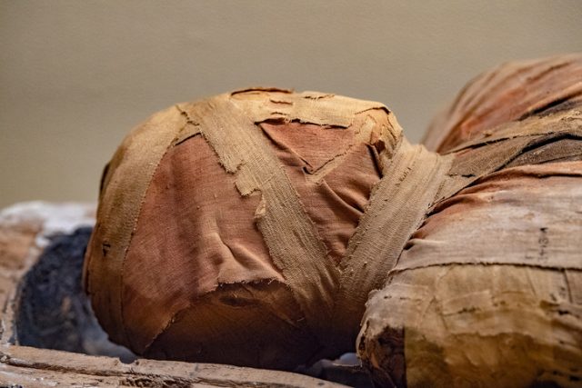 Egyptian mummy, close up detail.