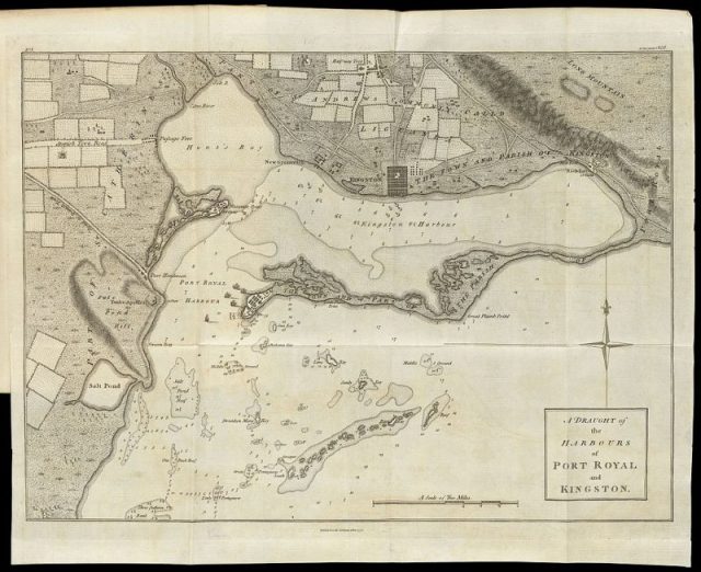 Port Royal and Kingston Harbours (map of 1774)