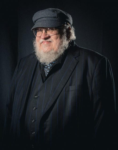 Portrait photoshoot at Worldcon 75, Helsinki, before the Hugo Awards, George R. R. Martin. Photo by Henry Soderlund CC-BY 4.0