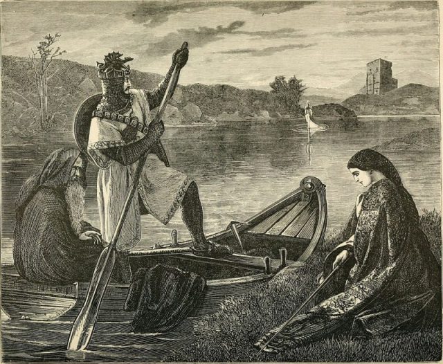The sword from the Lady of the Lake in a late-19th century illustration.