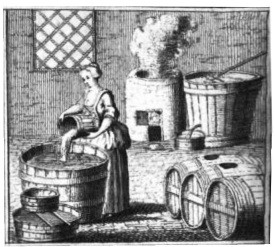 Woman brewing beer.