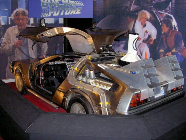 DeLorean time machine at the Historic Auto Attractions museum in Roscoe, Illinois. Photo by Lautenbach – Flickr CC BY 2.0