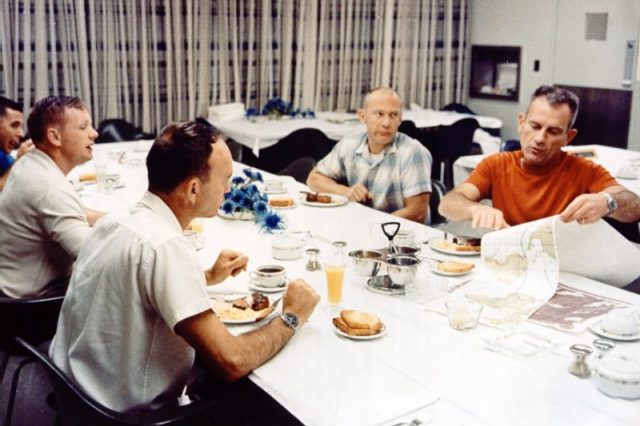 Apollo 11 pre-launch breakfast, steak and eggs.