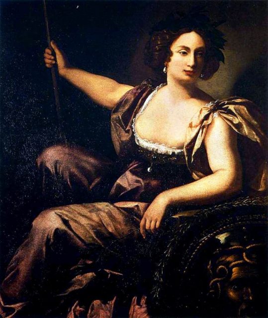 Minerva by Artemisia Gentileschi.