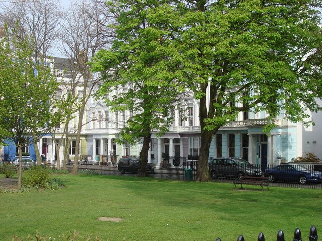 Chalcot Square, near Primrose Hill in London, Plath and Hughes’ home from 1959. Photo by Oxyman CC BY-SA 2.0