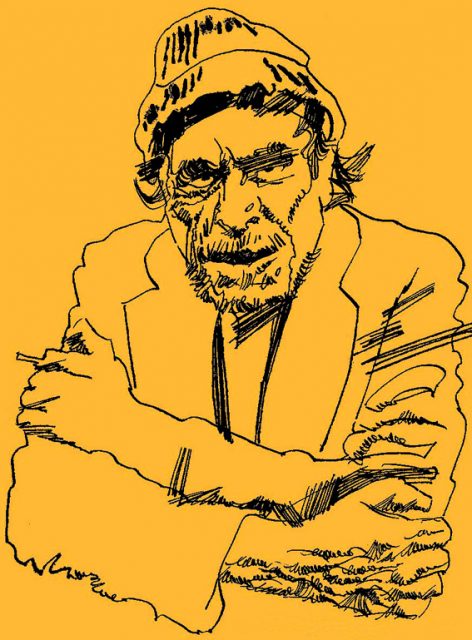 Charles Bukowski, portrait by italian artist Graziano Origa. Photo by Bukowski-by-origa Origafoundation CC BY-SA 3.0