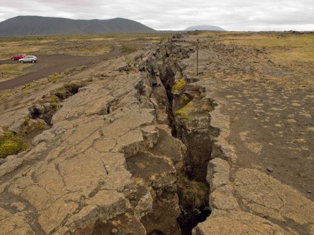 Grjotagja fault, Iceland.