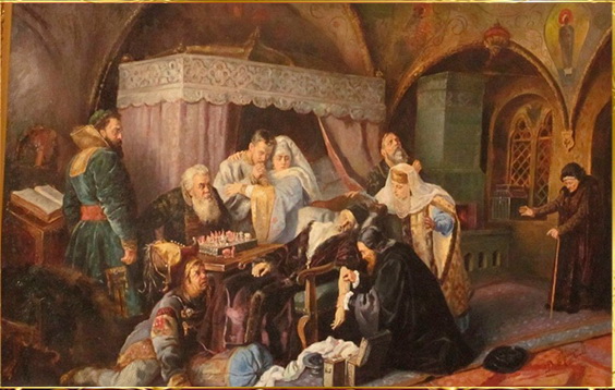 Ivan IV’s death by K.Makovsky (1888