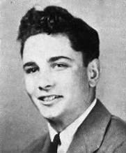 Falk as a senior in high school, 1945.