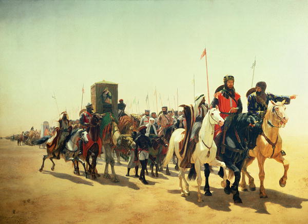 Richard the Lionheart marches towards Jerusalem. James William Glass (1850).