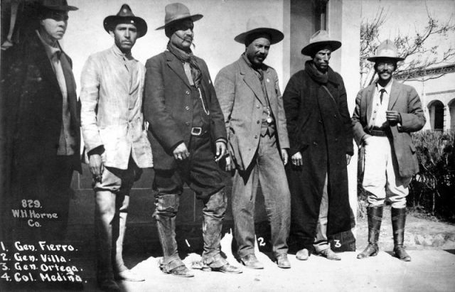 Northern Revolutionary General Francisco “Pancho” Villa with his staff in 1913.