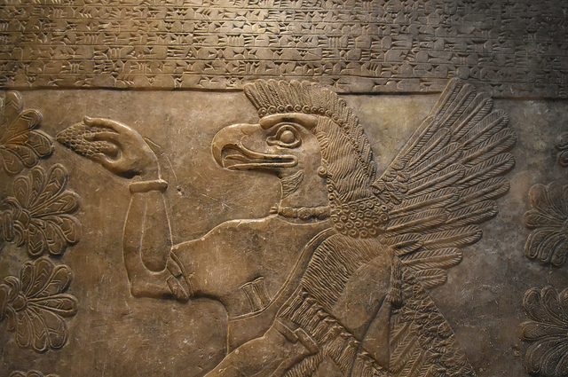 Relief from the palace of Assurnasirpal II at Nimrud, Iraq Photo by Richard Mortel CC BY 2.0