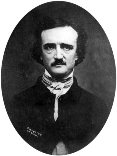 1848 “Ultima Thule” daguerreotype of Poe, probably made by Edwin H. Manchester at the Samuel Masury and Samuel W. Hartshorn photo studio in Providence R.I.