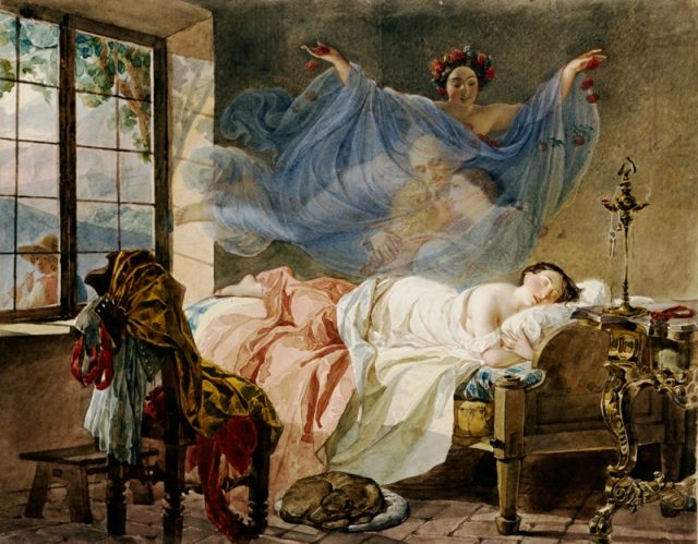 A Dream of a Girl Before a Sunrise by Karl Bryullov (1830–1833)