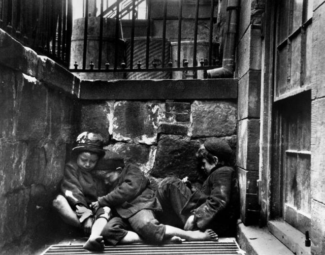 Children sleeping in Mulberry Street.