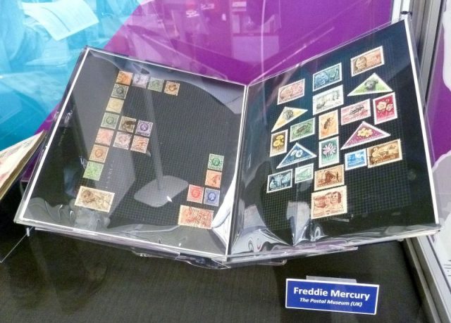 Freddie Mercury’s stamp collection. Photo by Philafrenzy CC BY SA 4.0