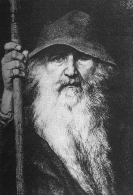 Odin, in his guise as a wanderer, by Georg von Rosen (1886).