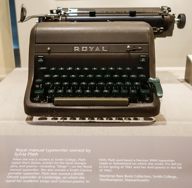Sylvia Plath’s Royal typewriter. Photo by smallcurio CC BY 2.0