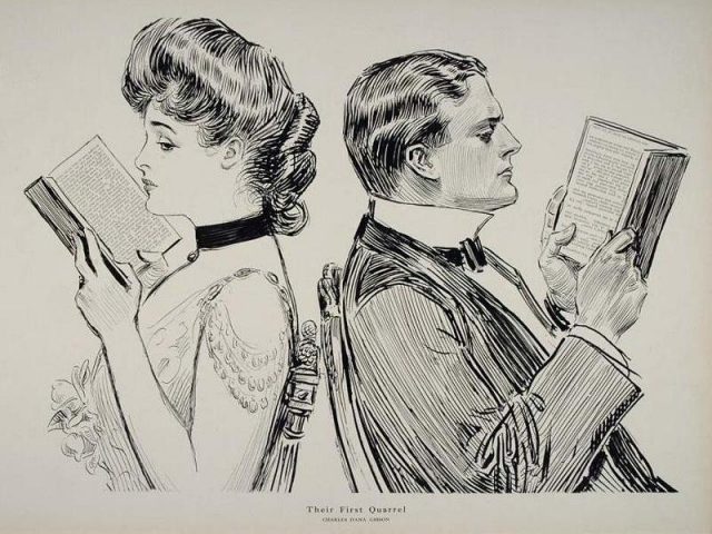 Their First Quarrel, an illustration by Charles Dana Gibson, 1914.